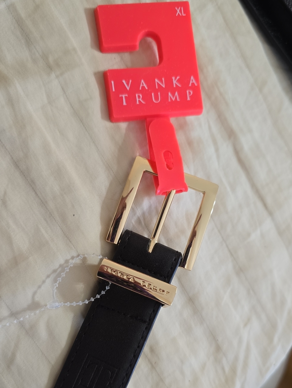 Ivanka Trump Chocolate Leather Belt with Gold-Tone Buckle